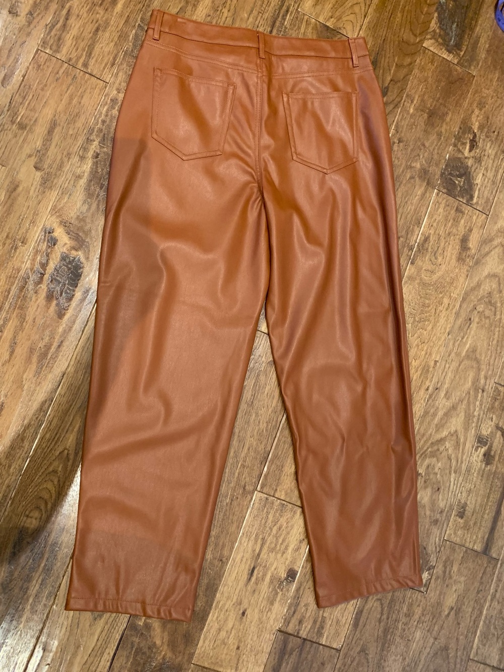 Joe Fresh Faux Leather Pants — Caramel Brown